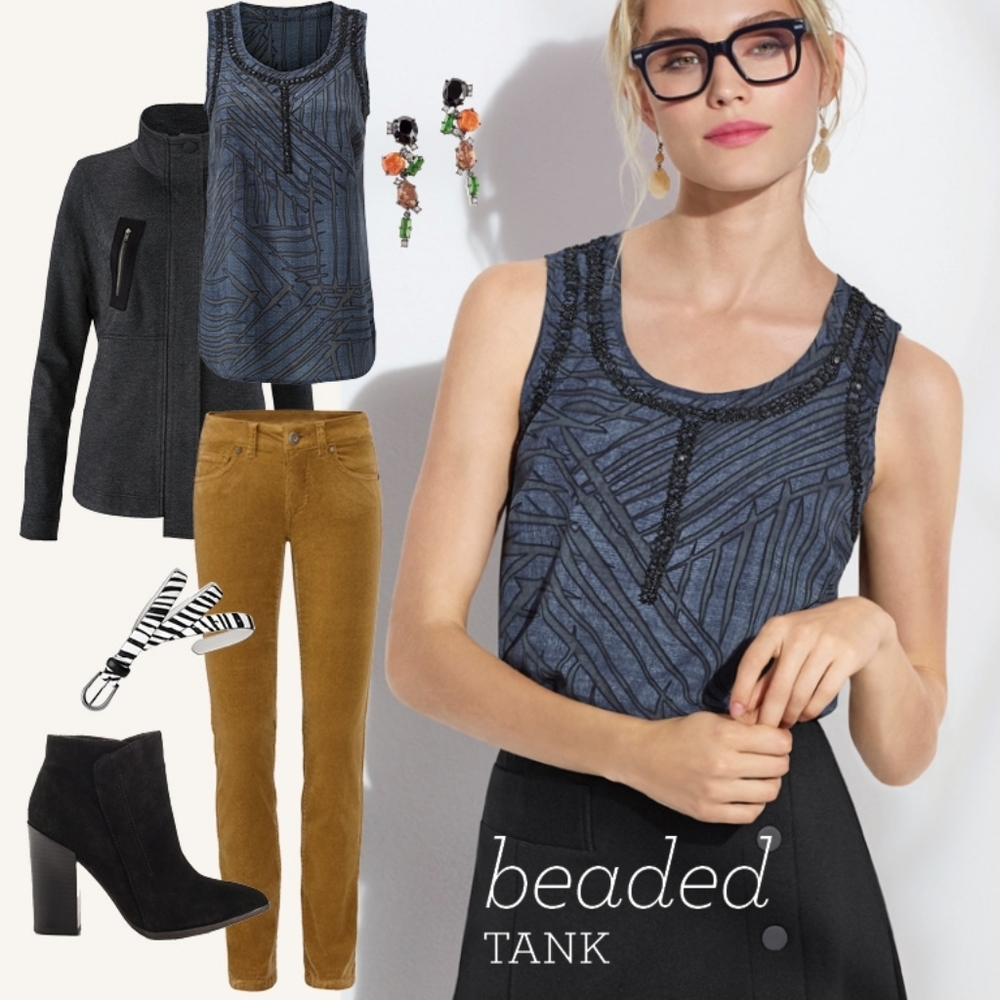 Cabi Beaded Tank (size large)